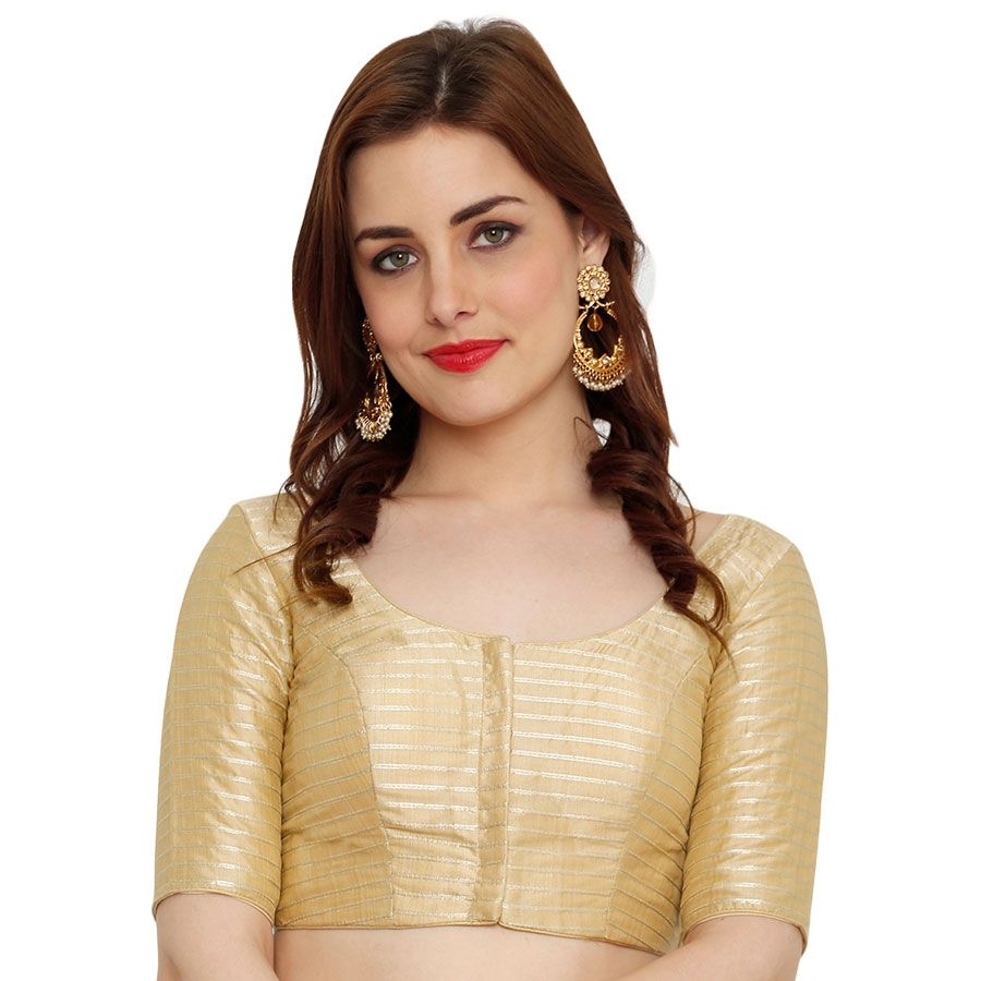 Gold color Dupion Silk fabric Blouse : 1559604