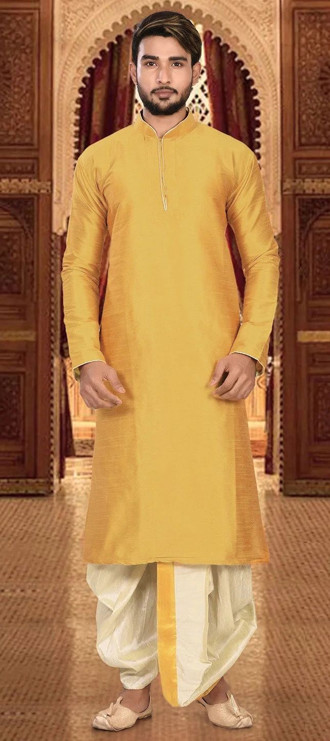 yellow kurta white dhoti