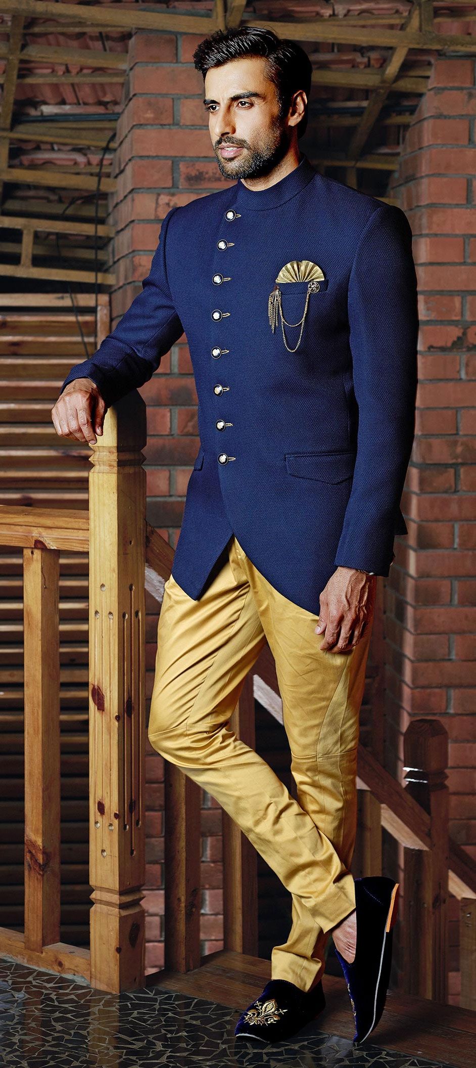 blue jodhpuri suit