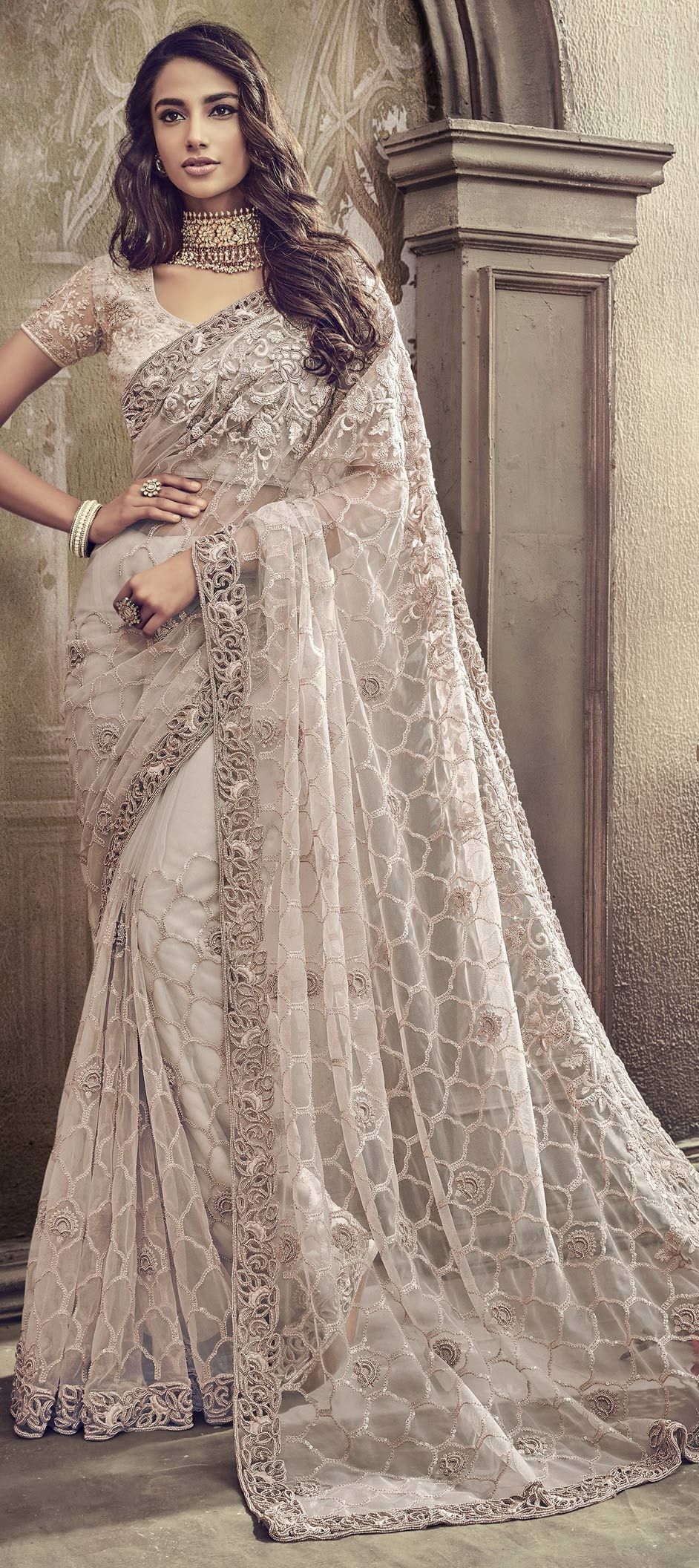 white saree for wedding