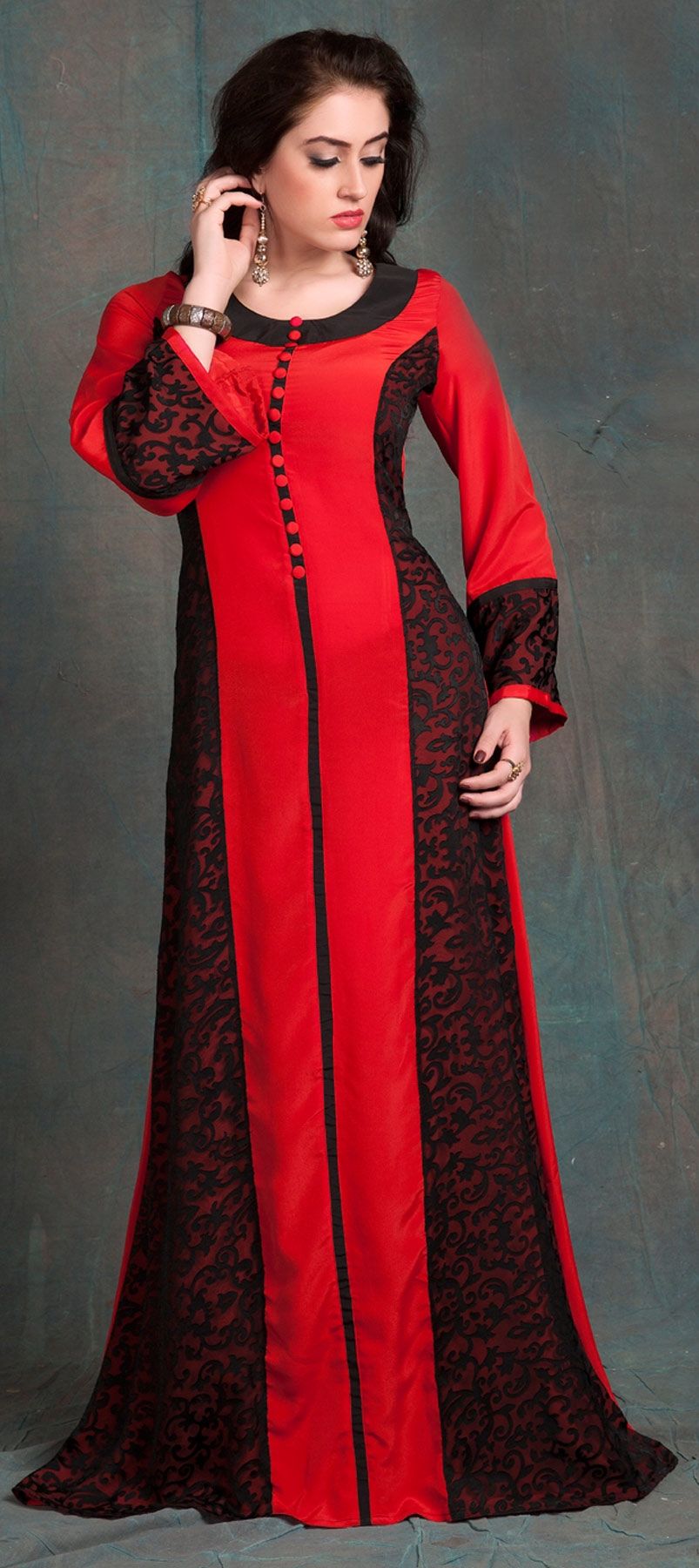 Modest Black color Brasso Kaftan