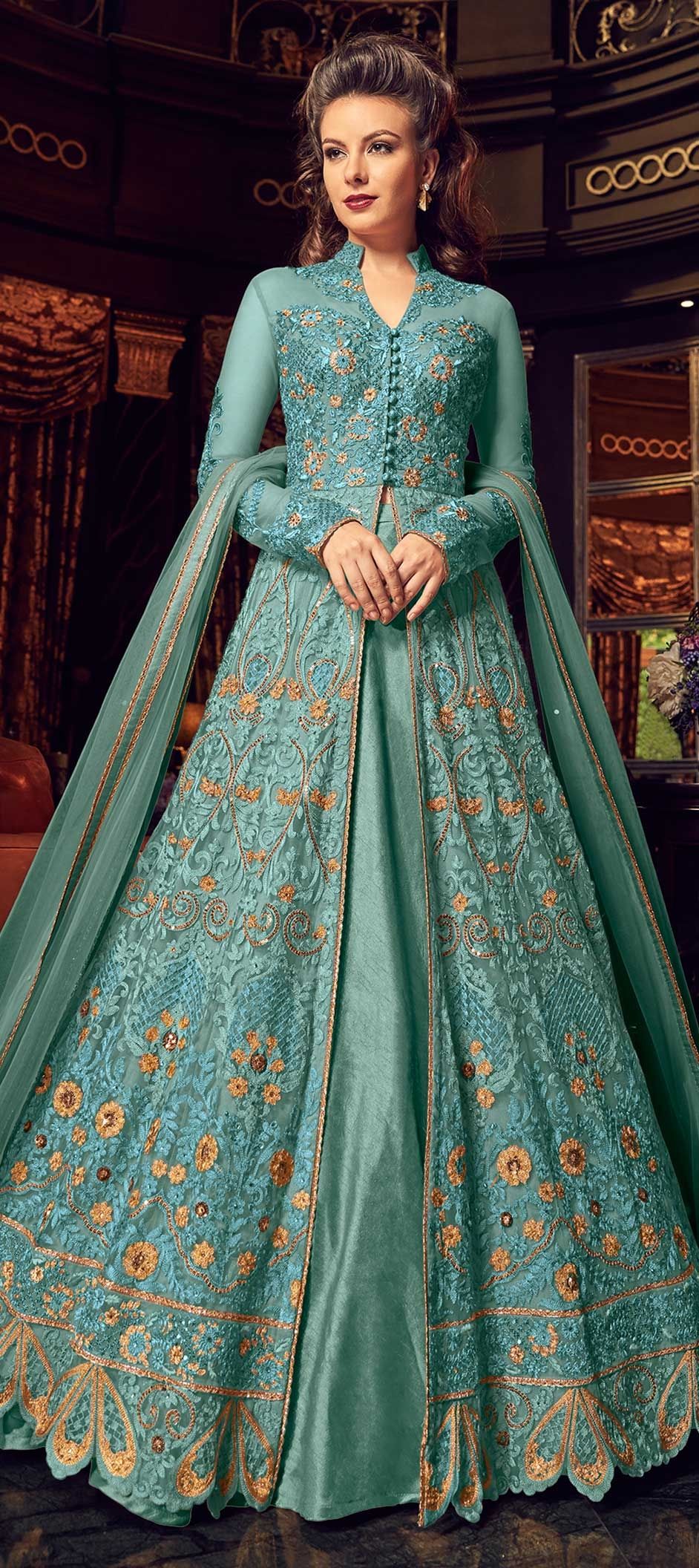 lehenga choli blue colour