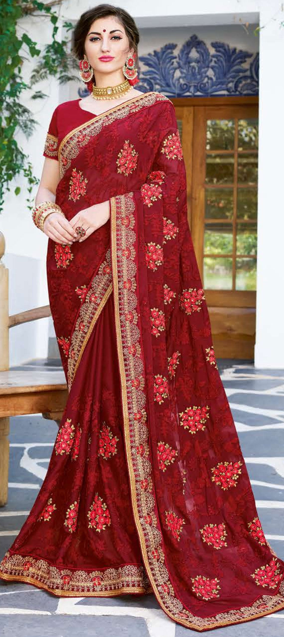 engagement wear saree