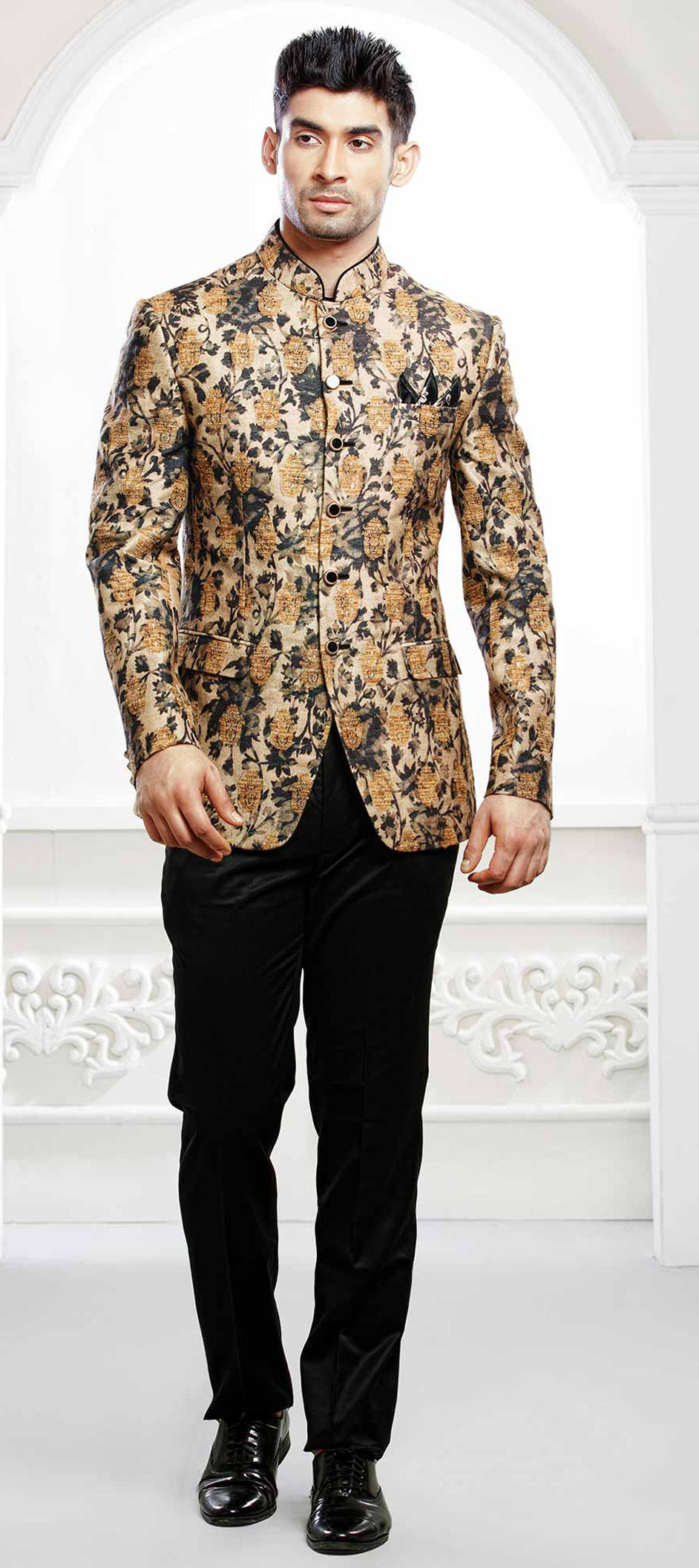 printed jodhpuri jacket