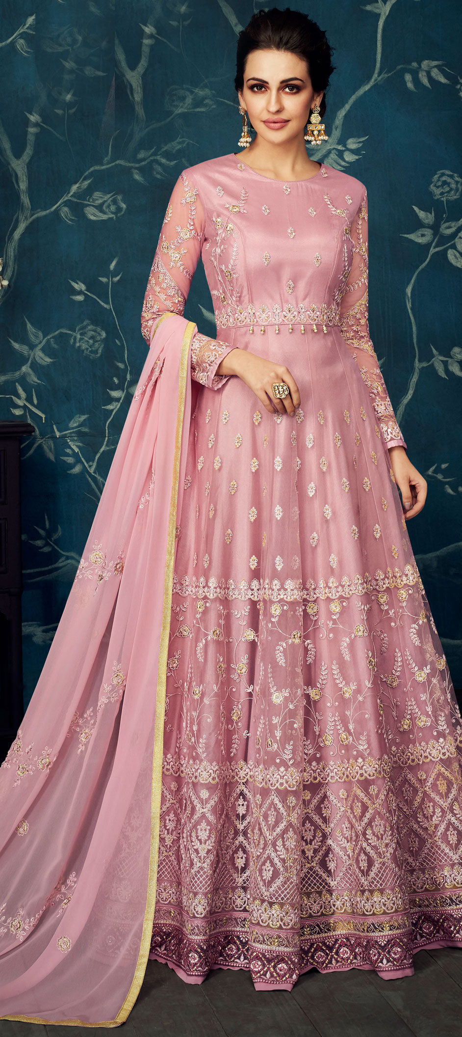 pink engagement gown