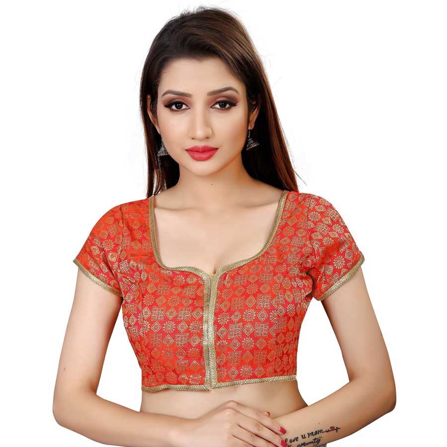 maroon brocade blouse material