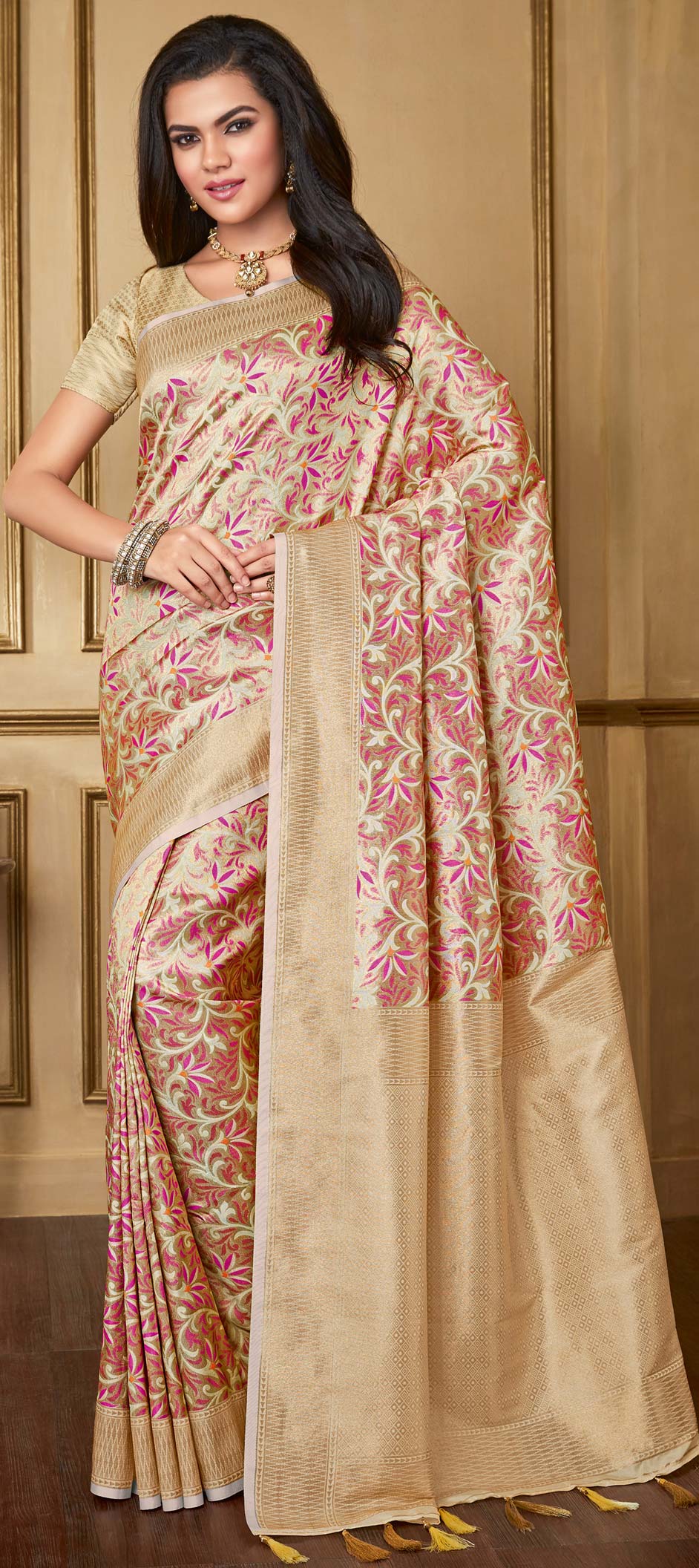 Traditional Multicolor color Banarasi Silk, Silk fabric Saree 1575876
