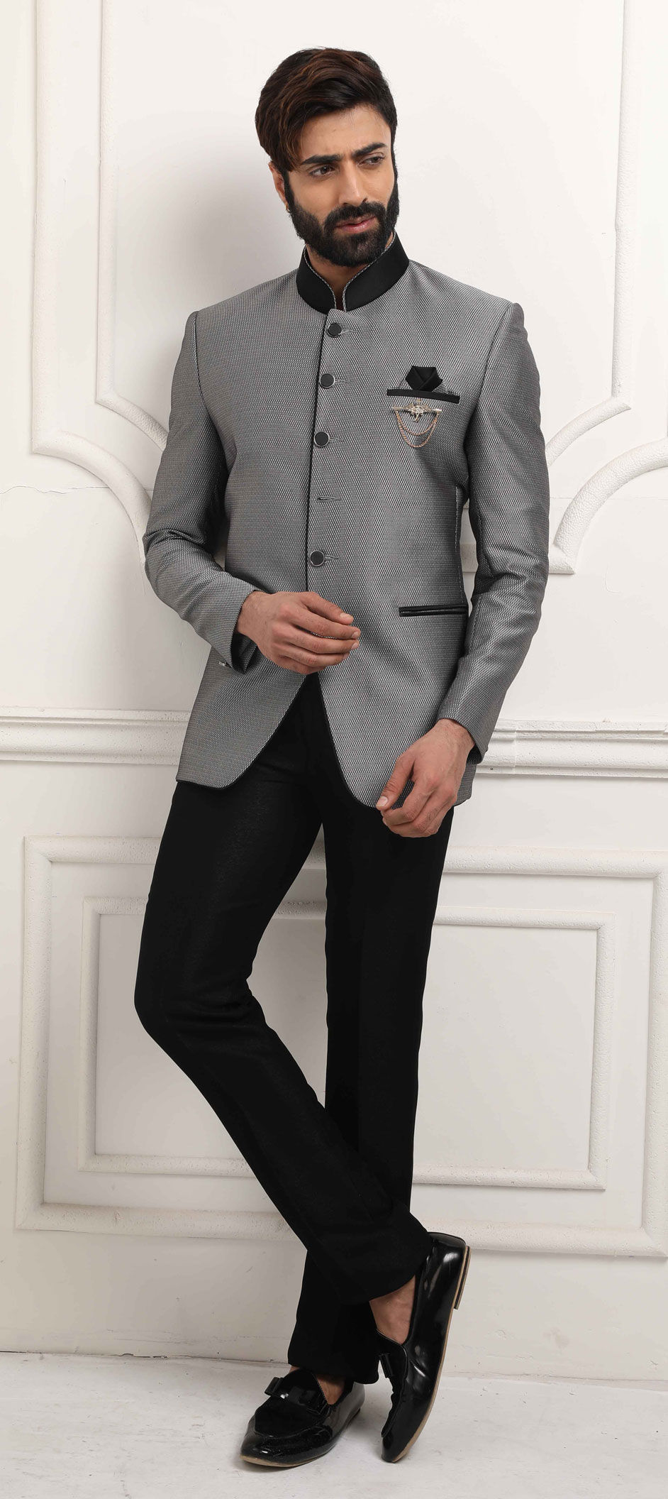 Green color Satin Silk fabric Jodhpuri Suit : 1804401