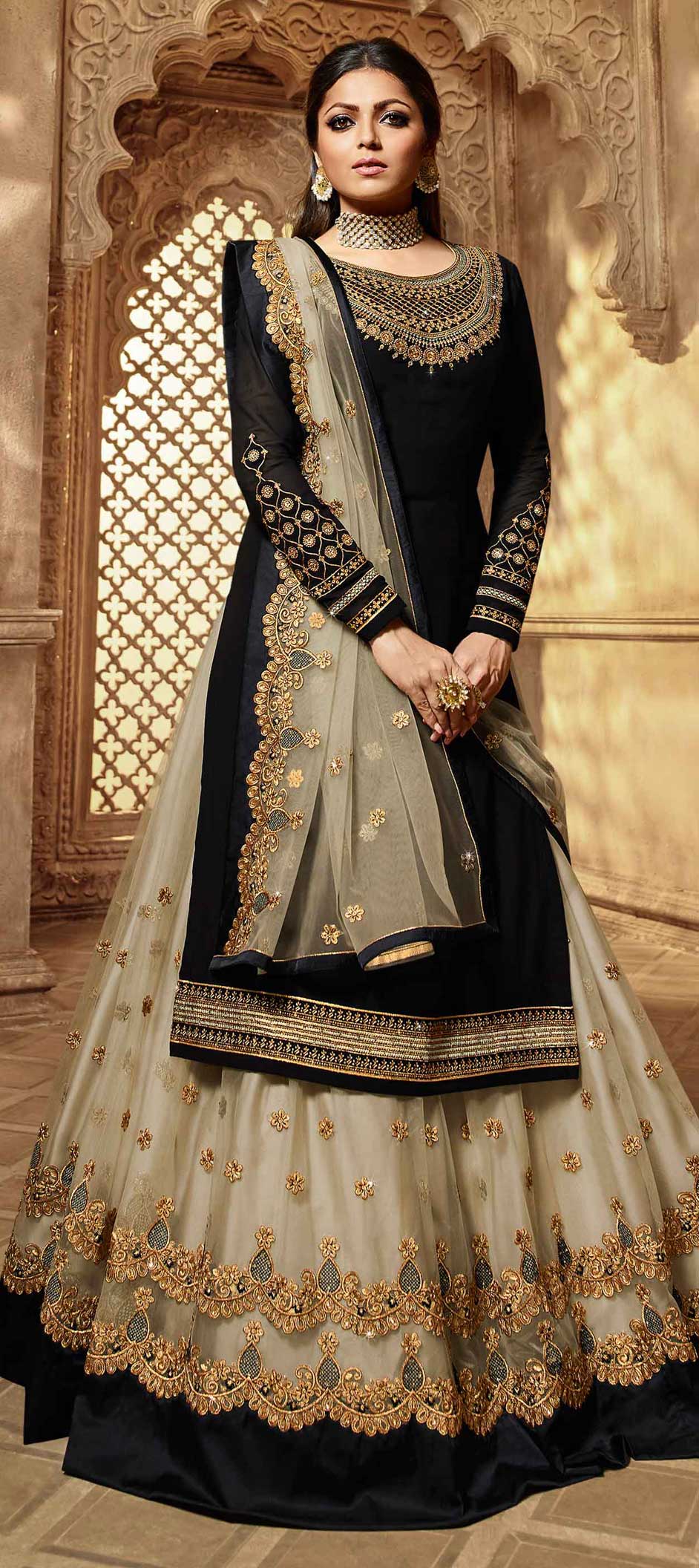 party wear black lehenga choli