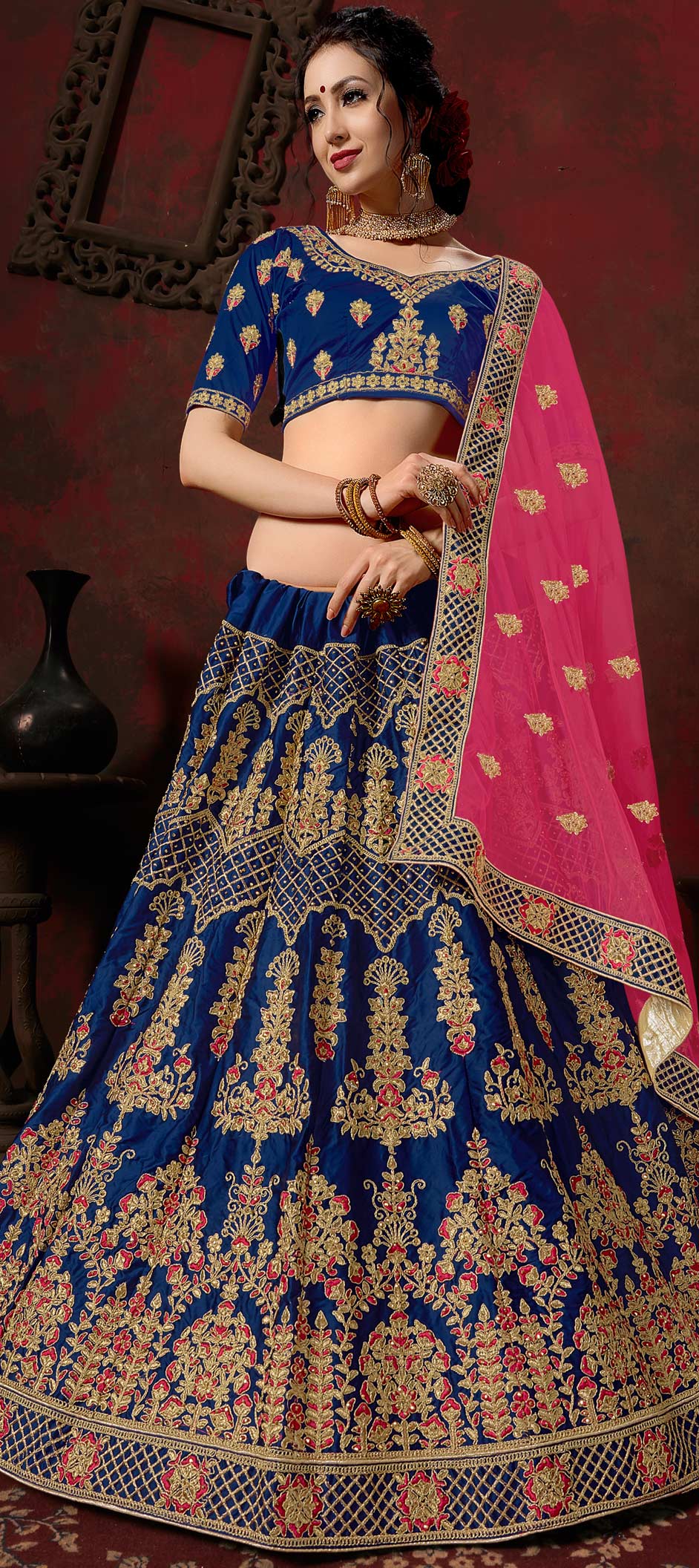 Engagement - Blue - Lehenga: Shop online Bridal Wedding Lehenga, Party Wear & Bollywood Lehenga