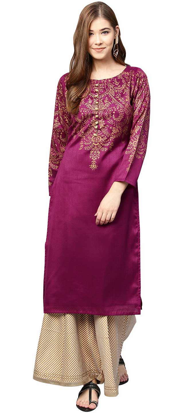 violet color kurtis