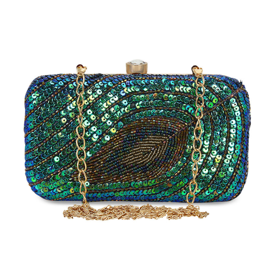 Multicolor color Synthetic fabric Clutches 1584538