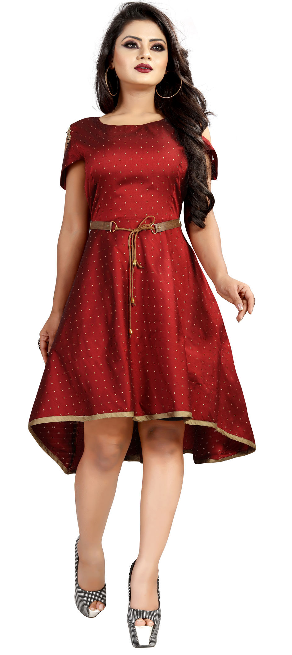 red and maroon outfit