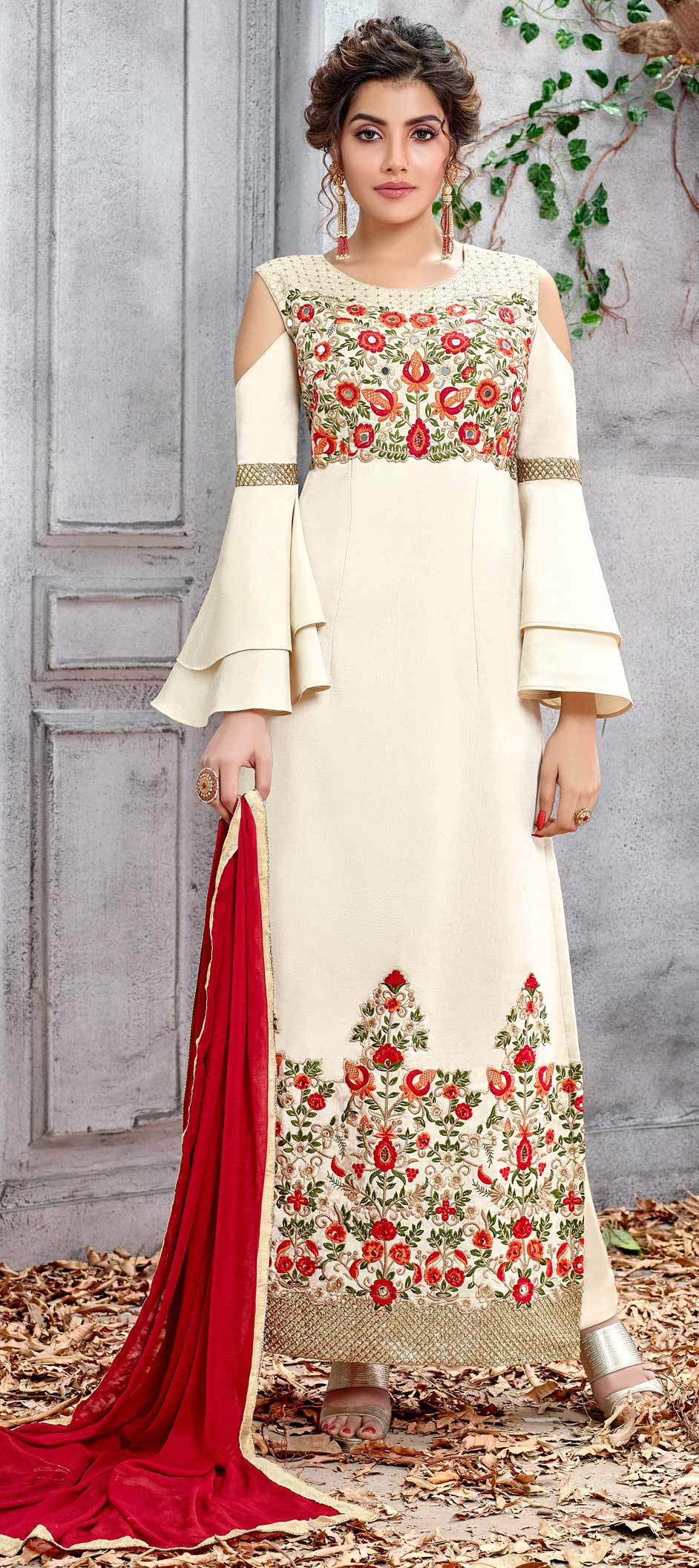 white fancy salwar kameez