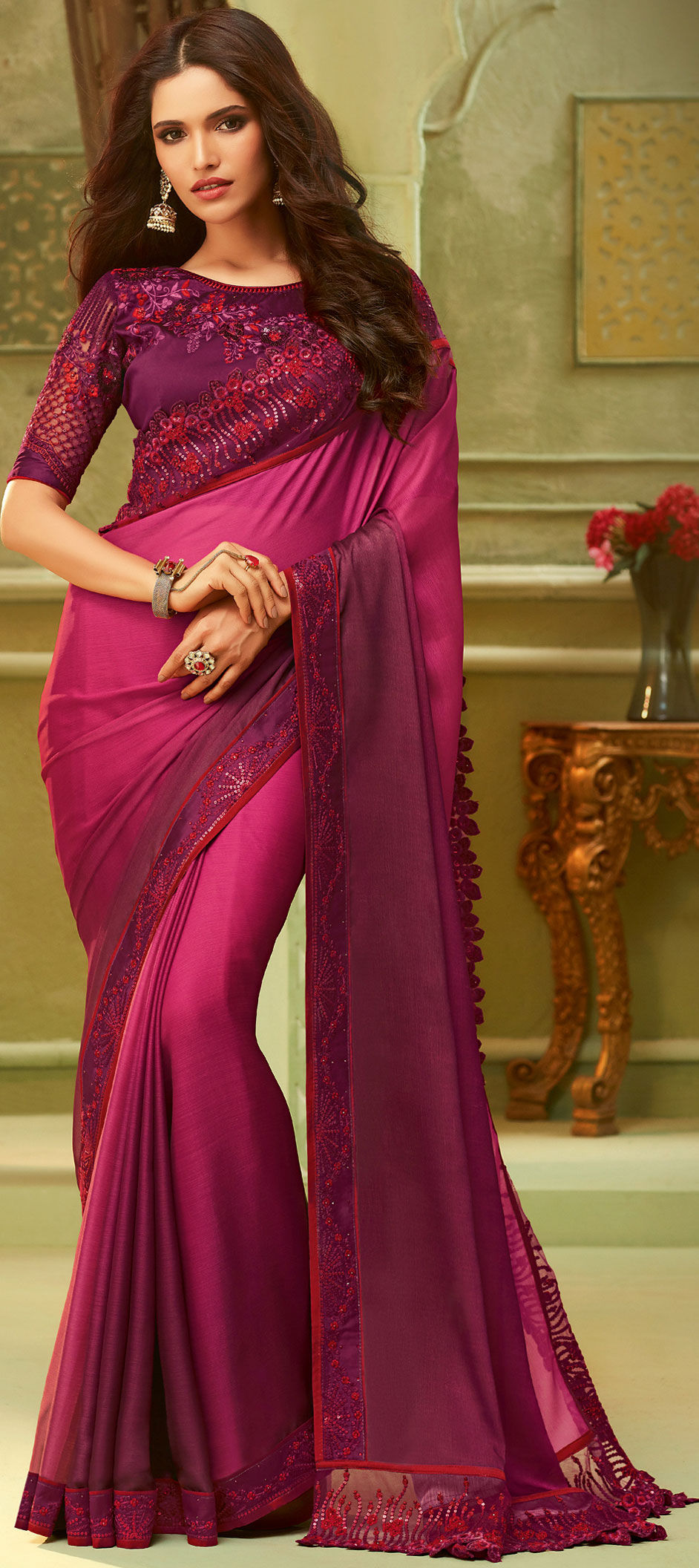 Crepe Silk Sarees Latest Pure Crepe Silk Saris Online
