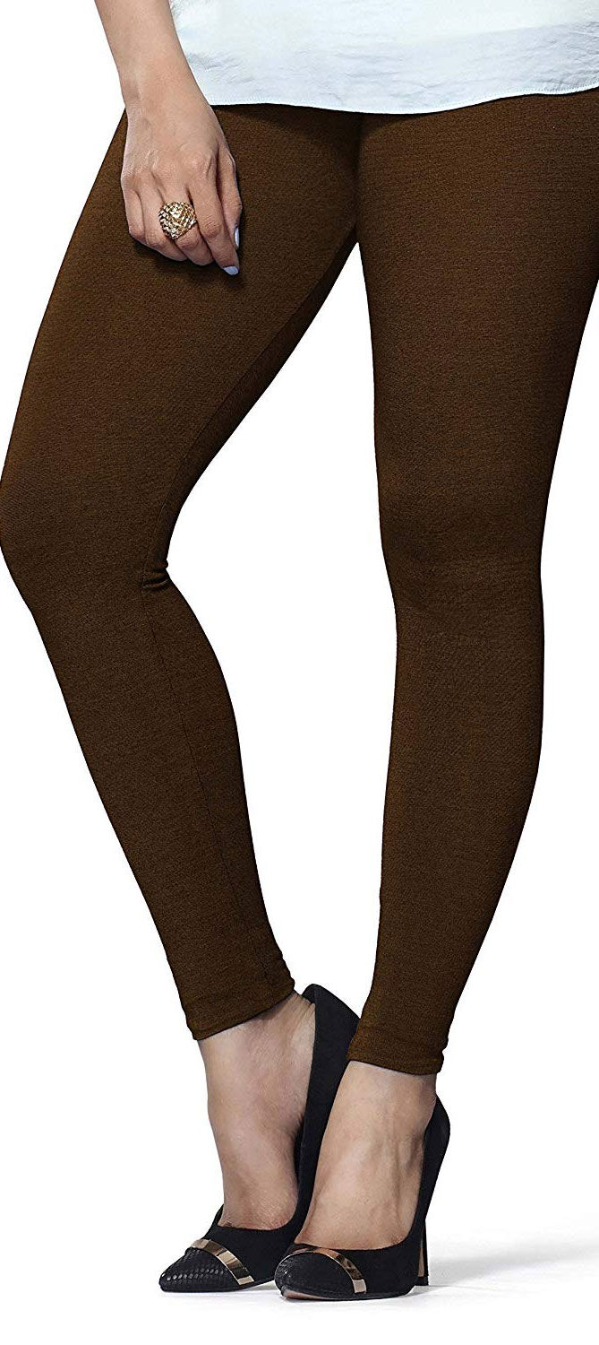 Casual Beige and Brown color Lycra fabric Leggings 1592003
