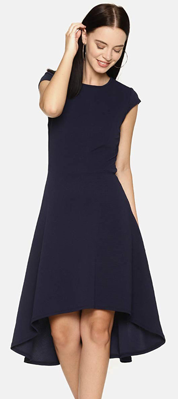 Casual Blue color Rayon fabric Dress 1593819