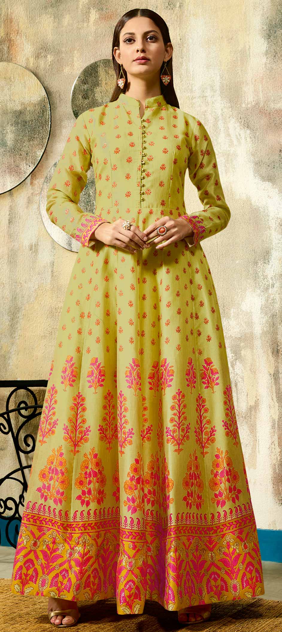 chanderi gown