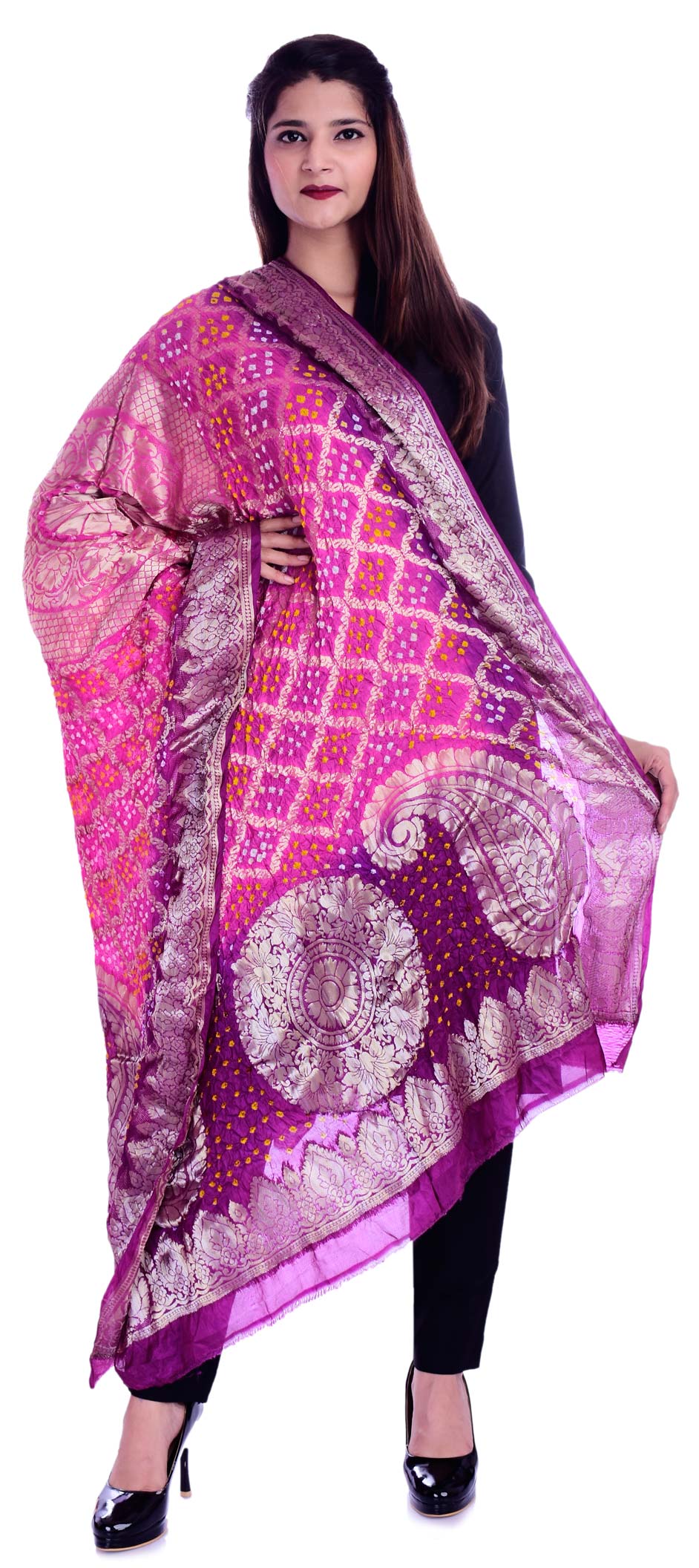 Casual Pink and Majenta, Purple and Violet color Art Silk fabric ...