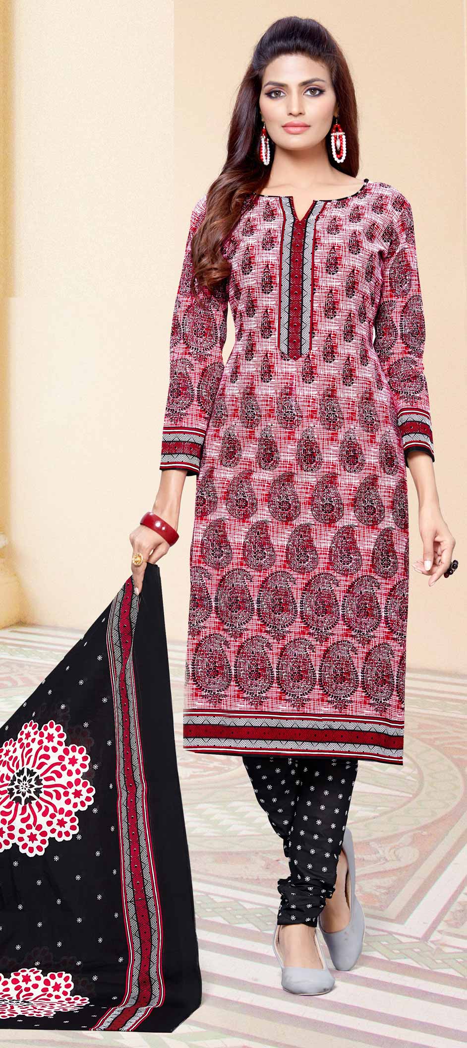 Casual Multicolor color Cotton fabric Salwar Kameez : 1604360