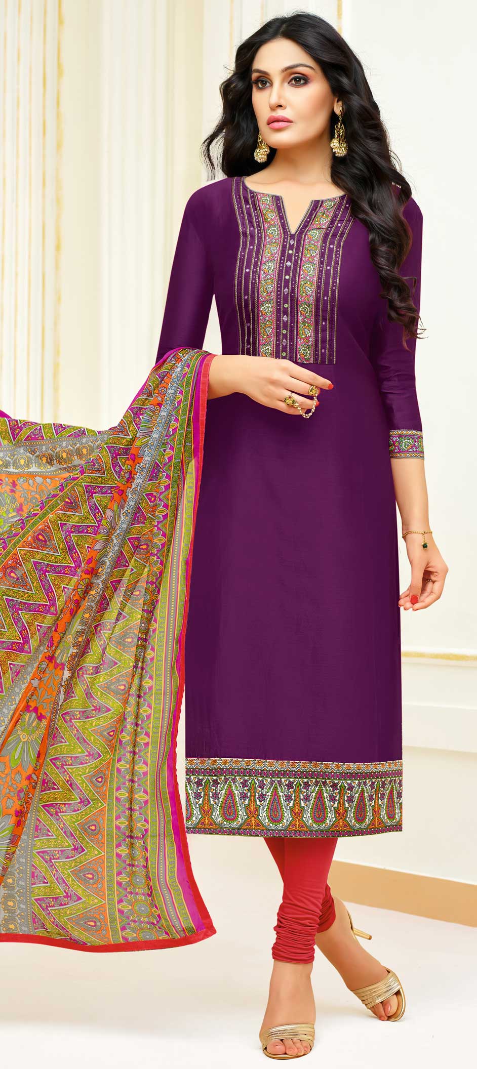 Bollywood, Casual Purple and Violet color Cotton fabric Salwar Kameez ...