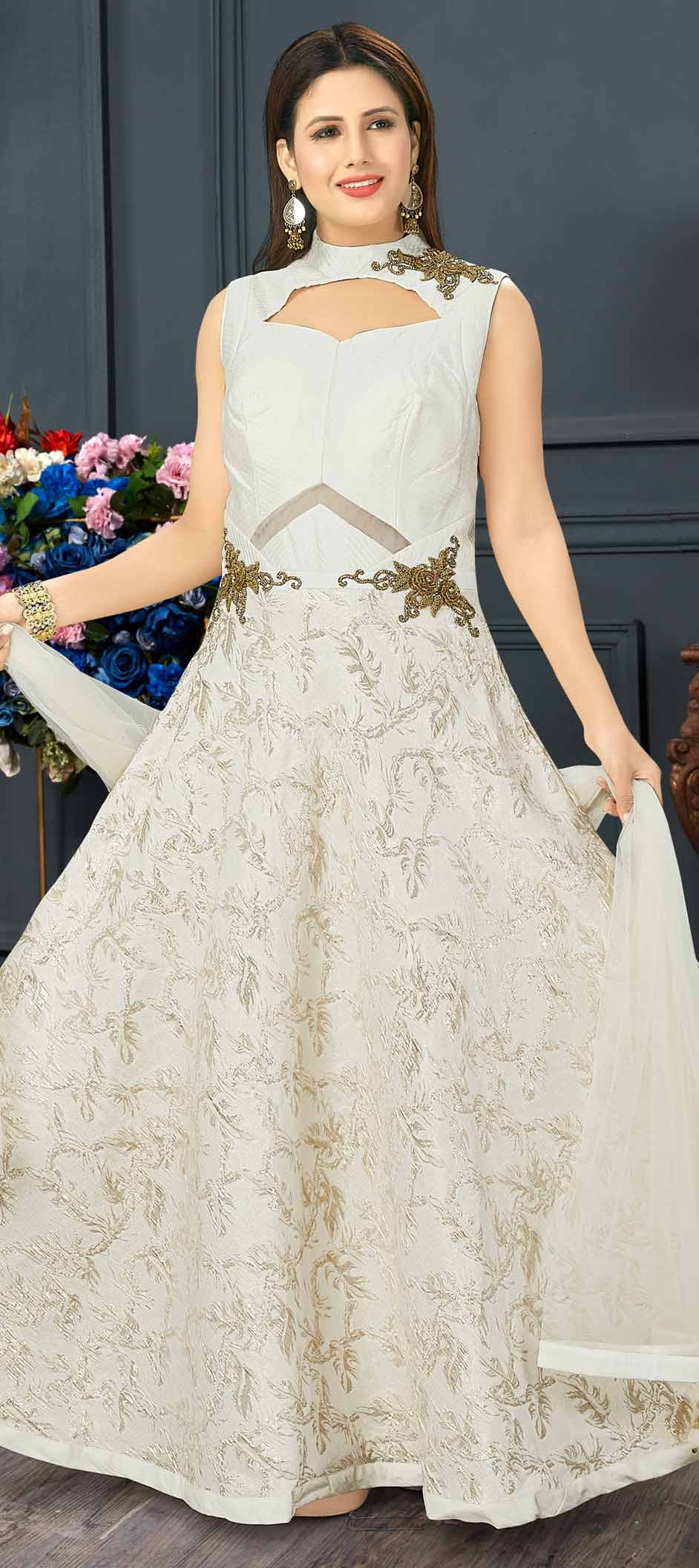 Off White Color Gown 2024