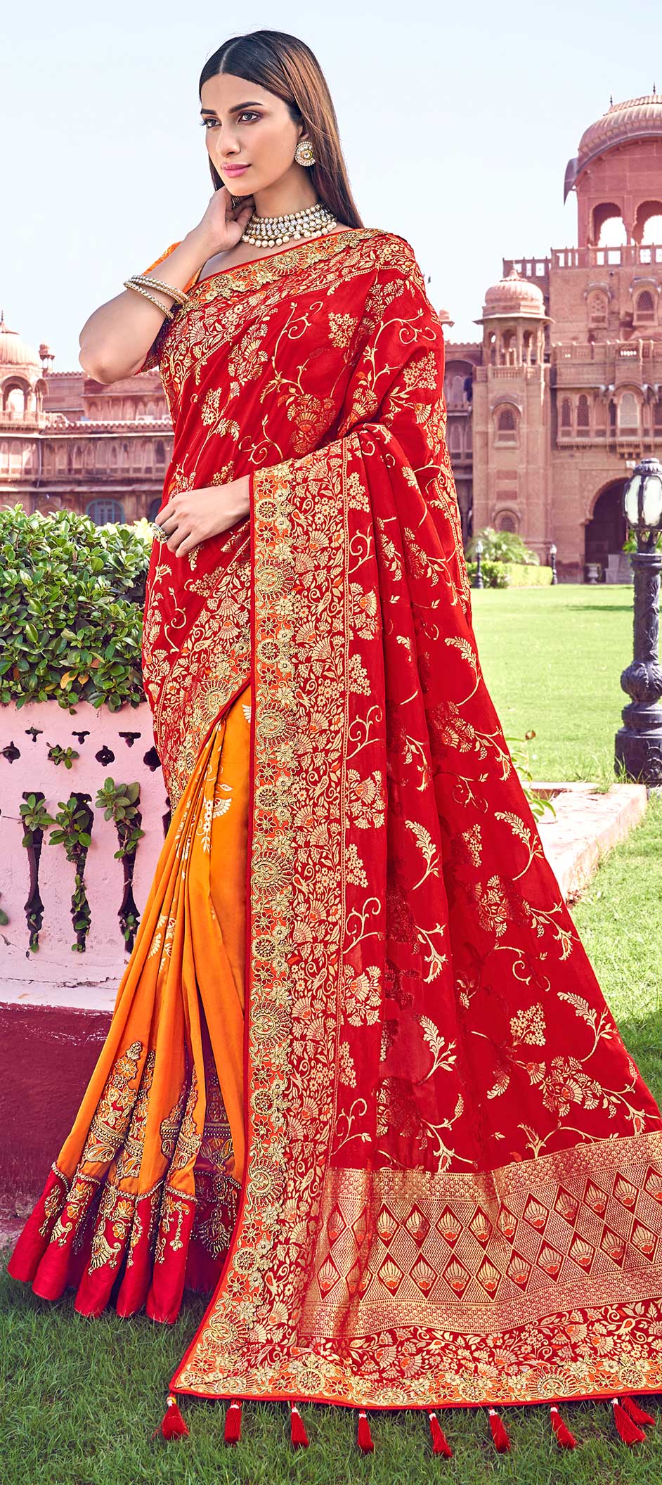 Trendy Half and Half Saree Design Ideas