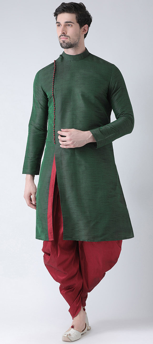 Rama Green Kurta Dhupion Silk Dhoti