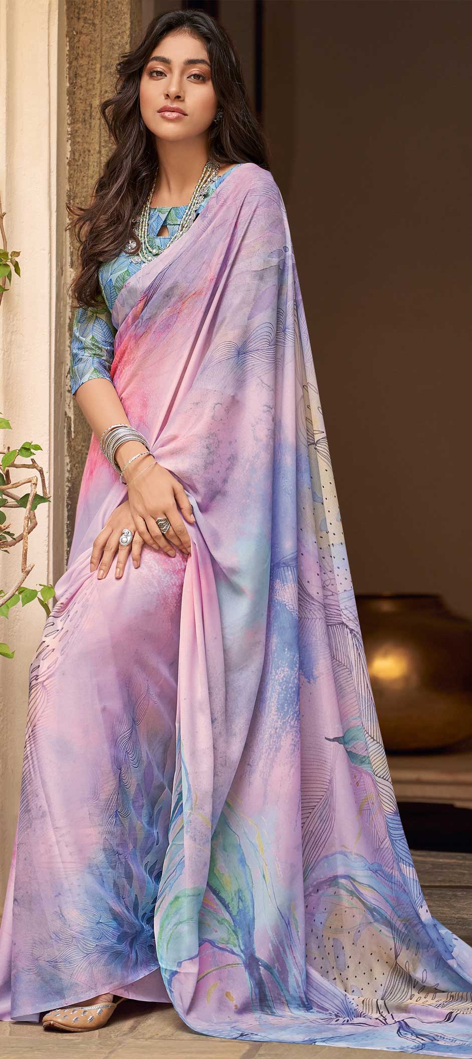 Multicolor Silk Saree