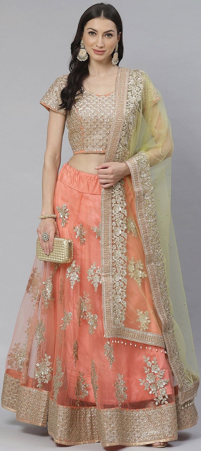 bridal lehenga orange colour