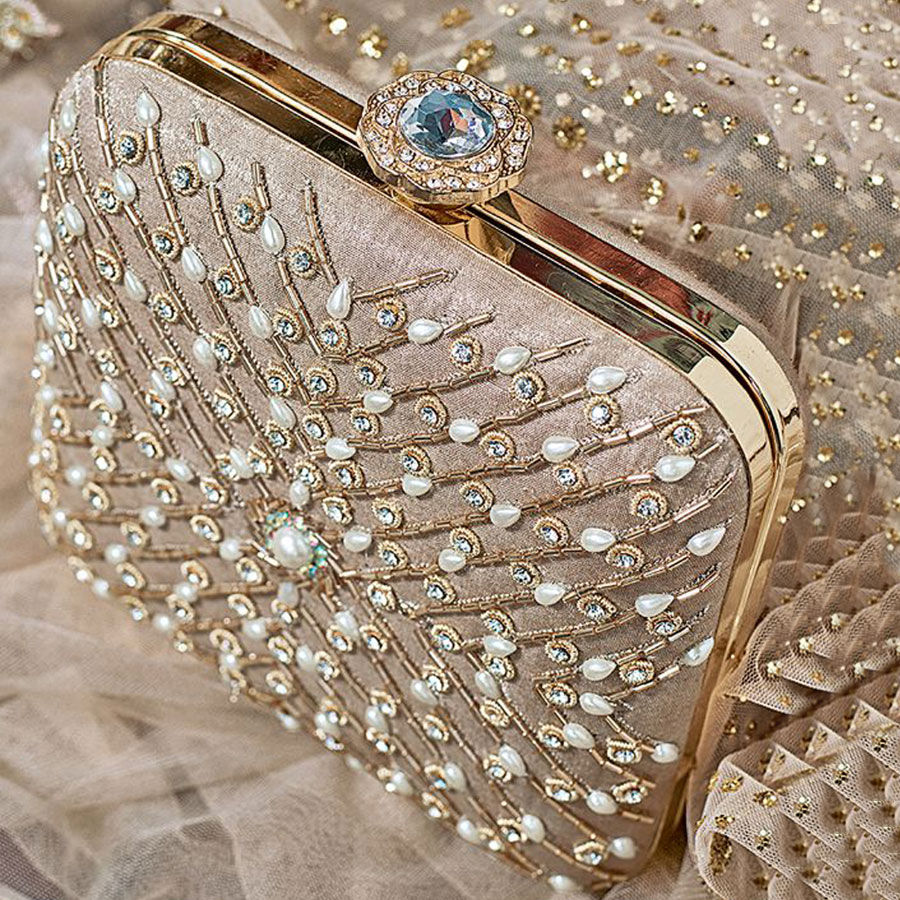 Crystal bridal clutch