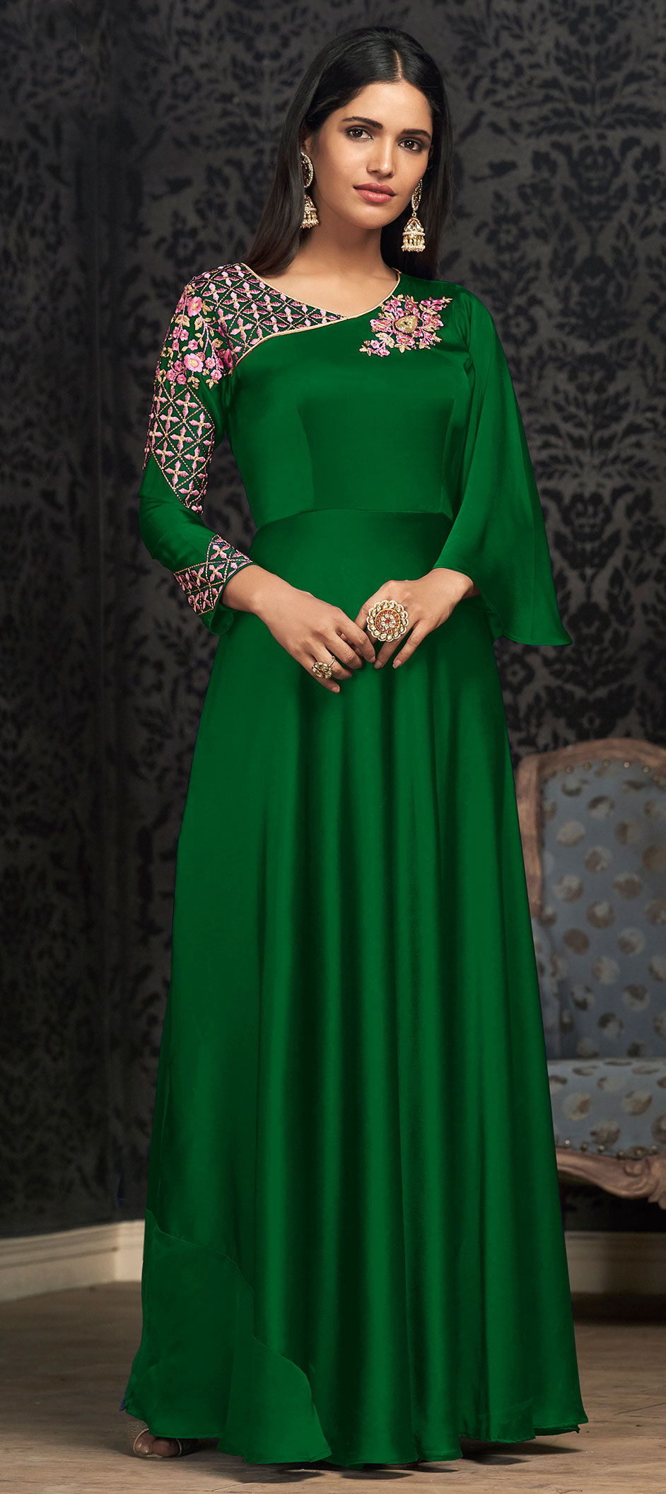Green Gown Georgette