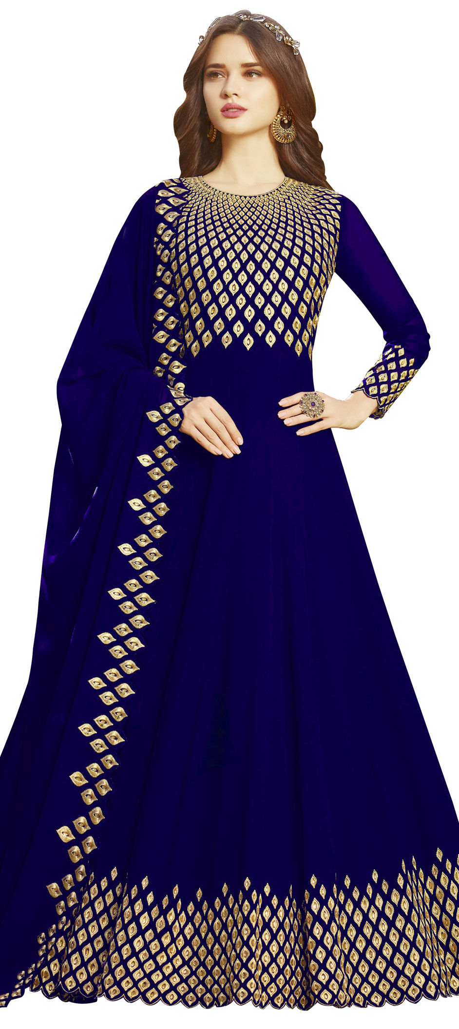 Bollywood Blue color Georgette fabric Salwar Kameez : 1626821