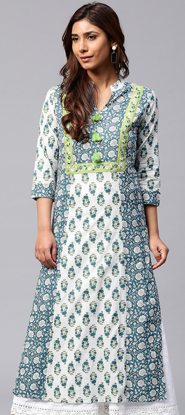 Casual Blue color Cotton fabric Kurti 1631211