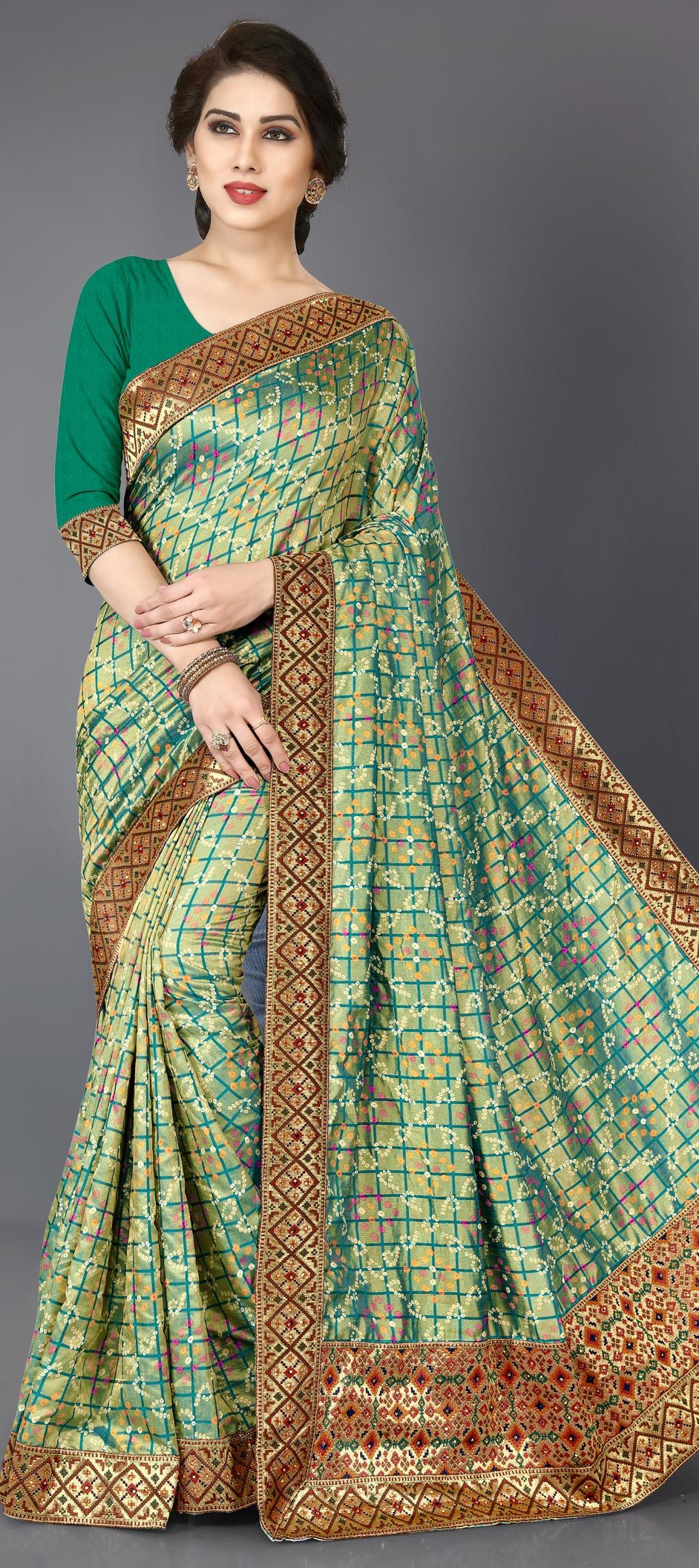 Sana Silk Saree - Green main image 0