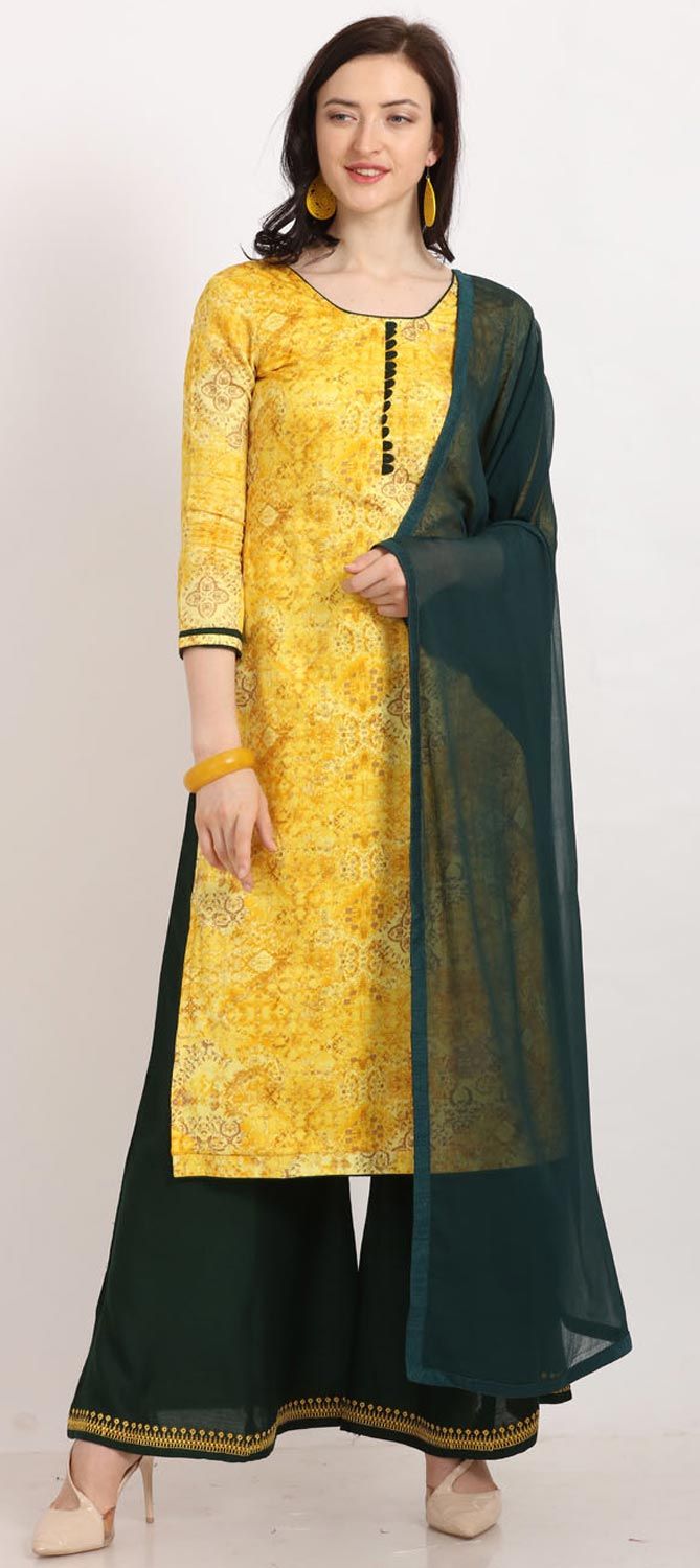 Light Yellow - Plain Cotton Women Salwar