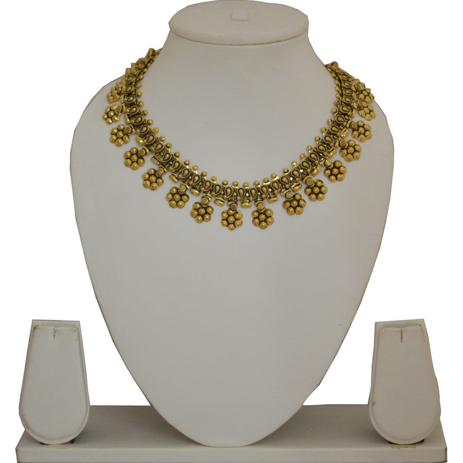 Gold color Brass metal Necklace 1637108