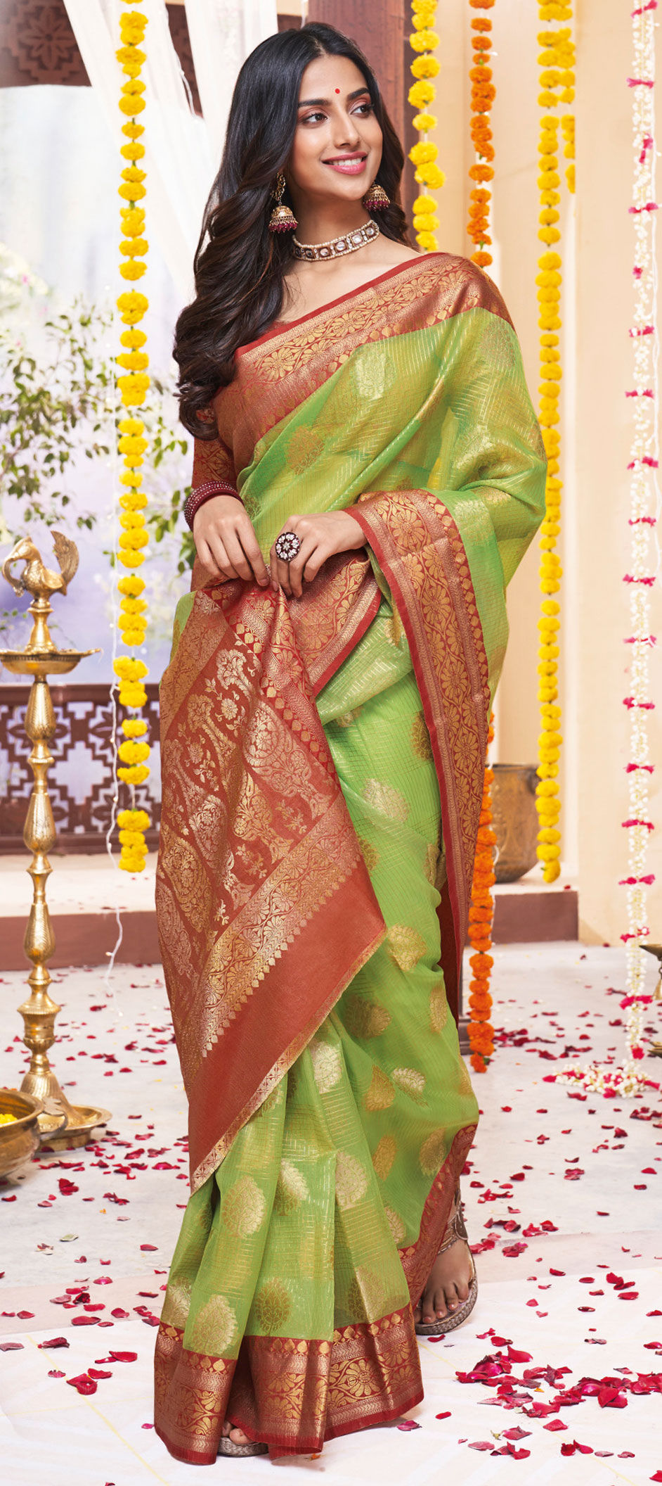 Buy Jaanvi Fashion Graphic Print Kalamkari Art Silk Multicolor Sarees  Online @ Best Price In India