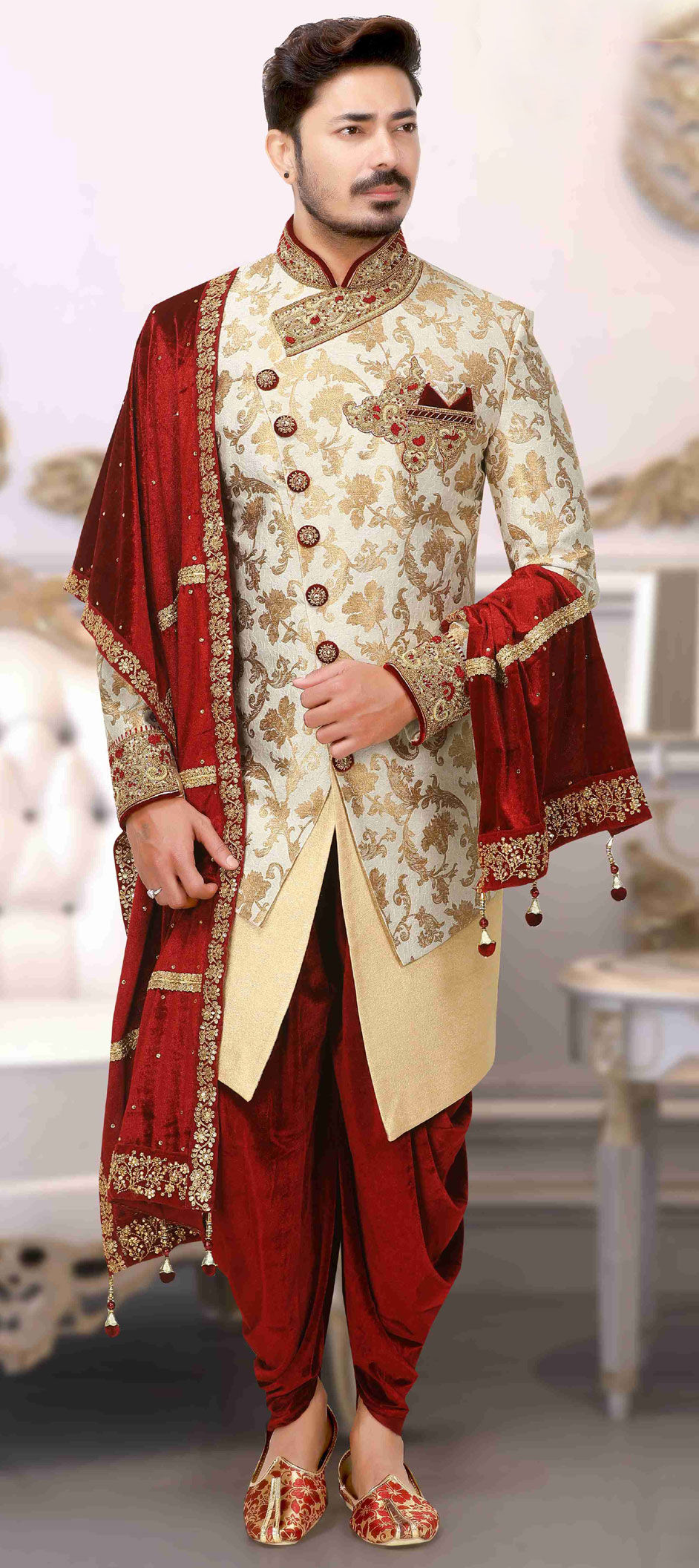 Angrakha style dhoti sherwani