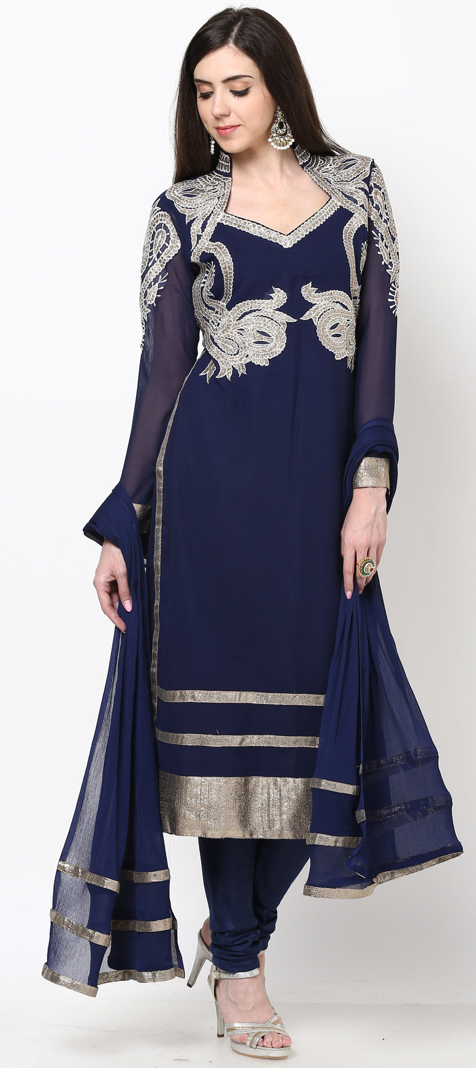 Party Wear Blue color Georgette fabric Salwar Kameez : 1660769