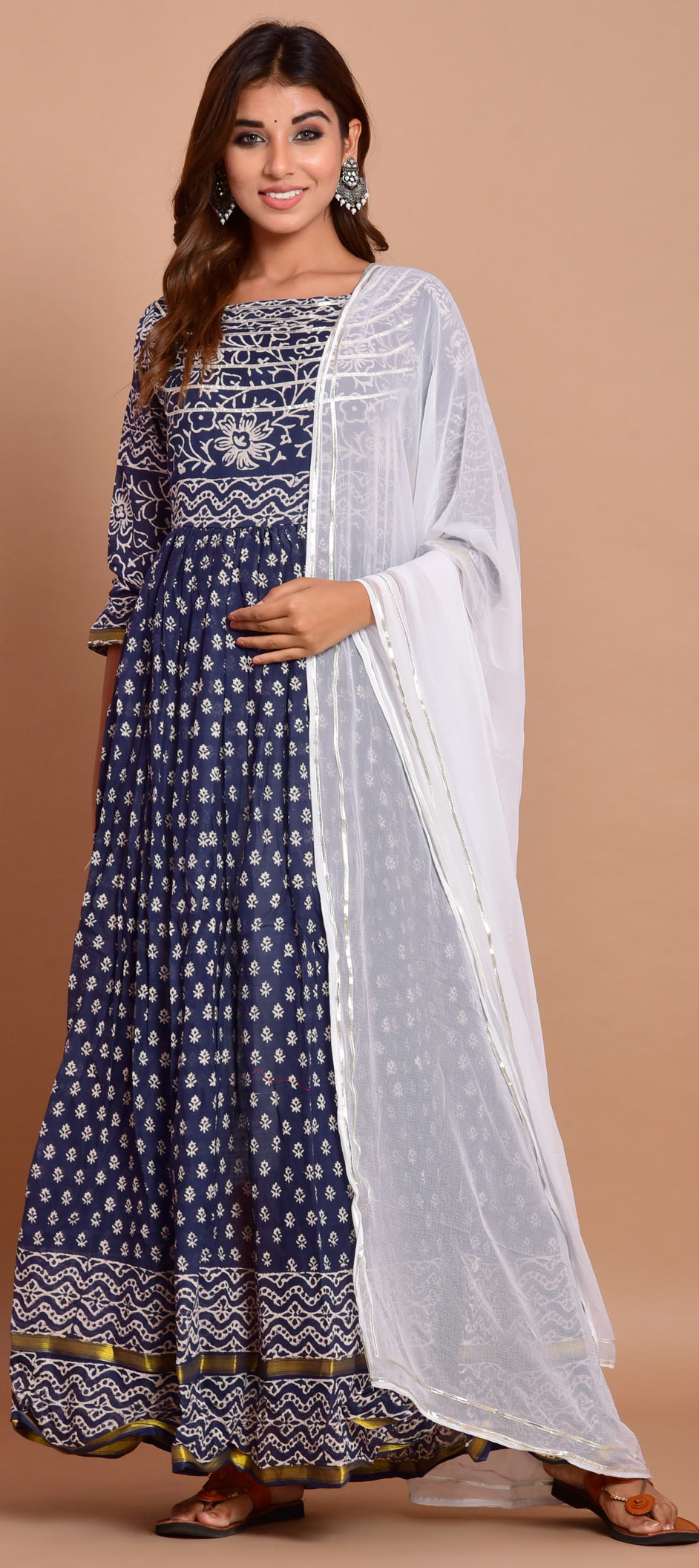 Designer Blue color Cotton fabric Dress : 1662616