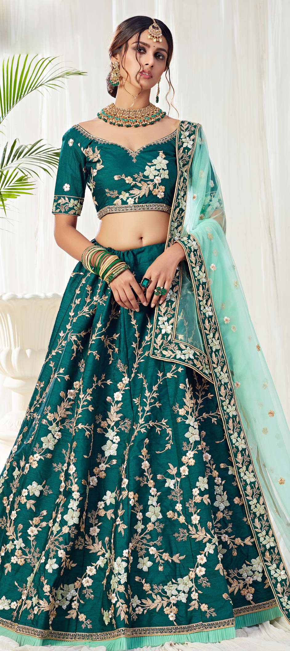 Beautiful Contrast Color Lehenga Choli at Rs.3000/Pcs in surat offer by  Khushbu Fashion