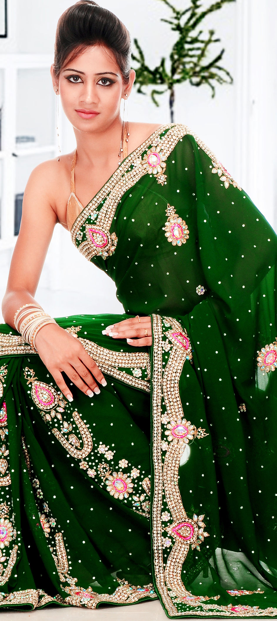 Party Wear, Traditional Green color Banarasi Silk, Silk fabric Saree :  1875418