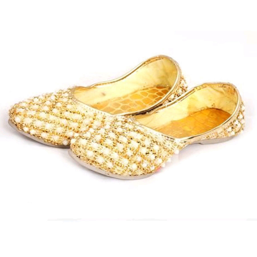 Gold color Synthetic fabric Women Shoes 1678121