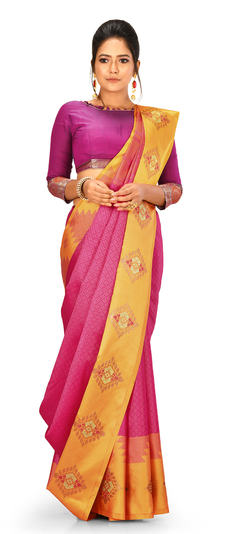 Traditional Pink And Majenta Color Art Silk Silk Fabric Saree 1698167 5773