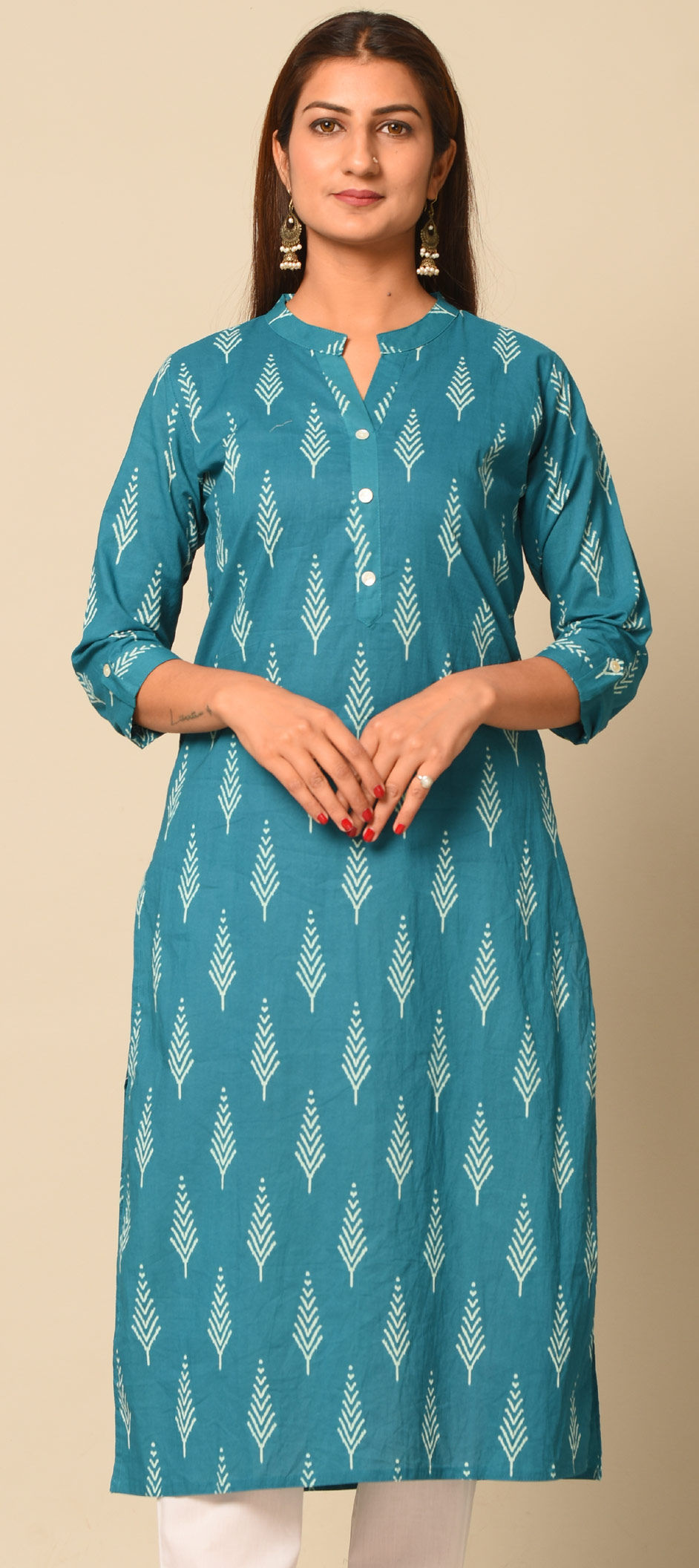 Casual Blue color Cotton fabric Kurti 1708672
