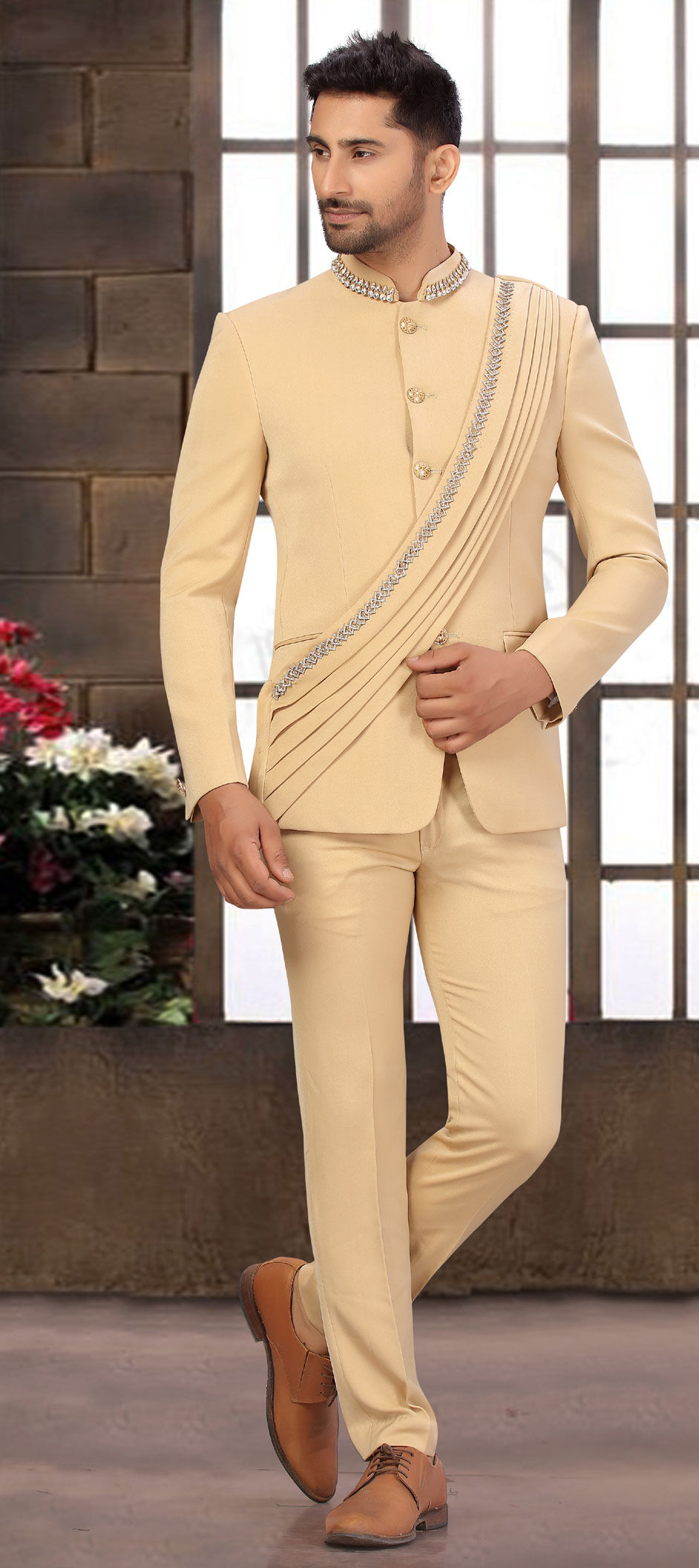 Buy Cream Embroidered Jodhpuri Suit Mens Bandgala Gala Suit Men Wedding Suit  Boys Suit Two Piece Suit Groom Suit African Men Wedding Suit Online in  India - Etsy