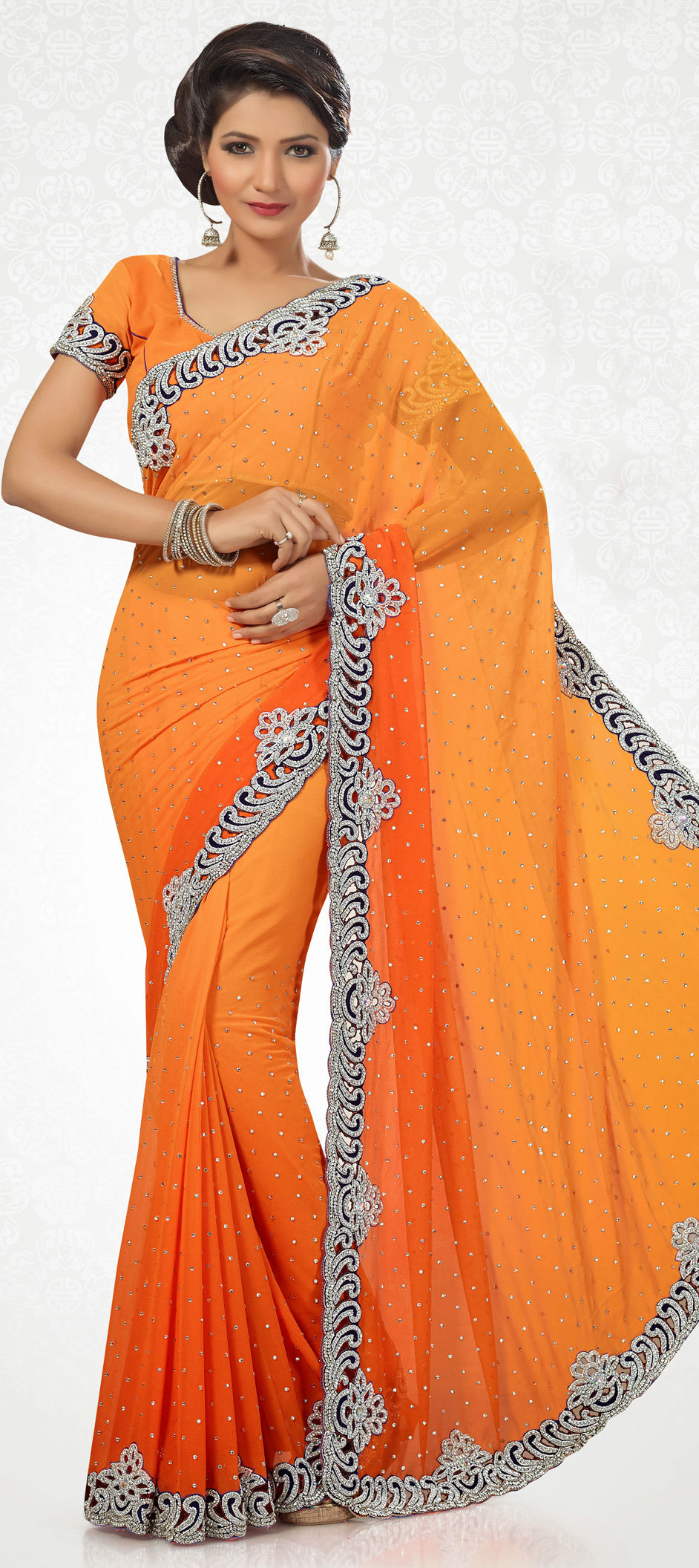Revelry Contemporary Garbhreshmi Saree main image 1
