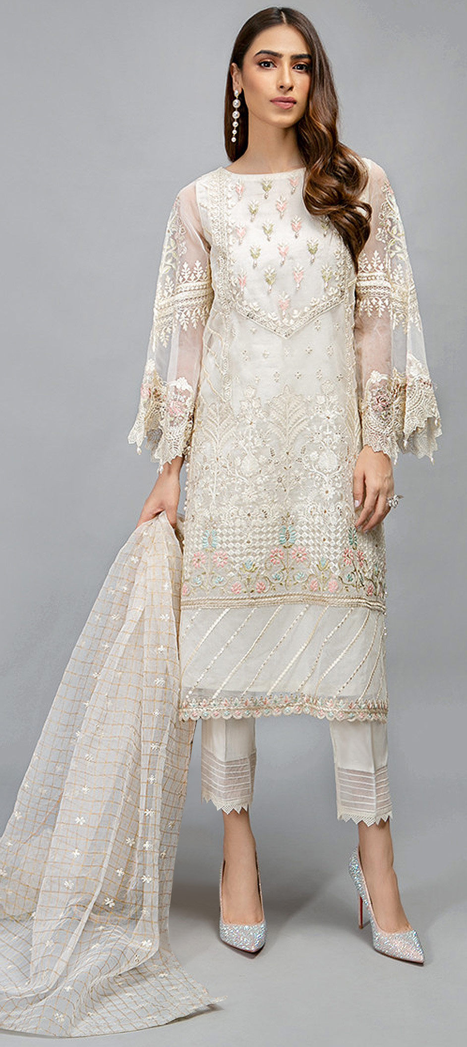 green emerald velvet dress Rhea | Affordable Pakistani Wedding Dresses main image 0