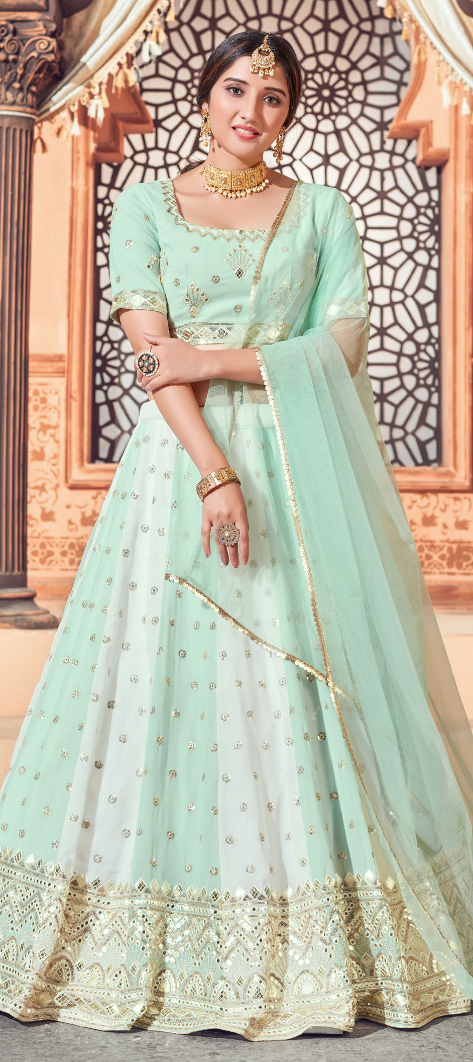 Buy Multicolored Viscose Chaniya Choli Festive Wear Online at Best Price |  Cbazaar